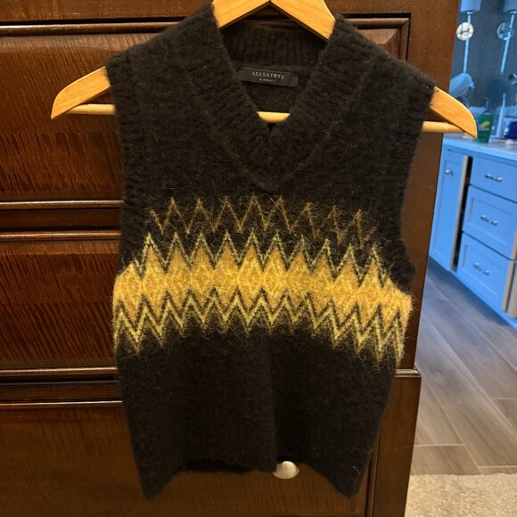 All Saints Clyde Fair Isle Sweater Vest - Picture 2 of 5